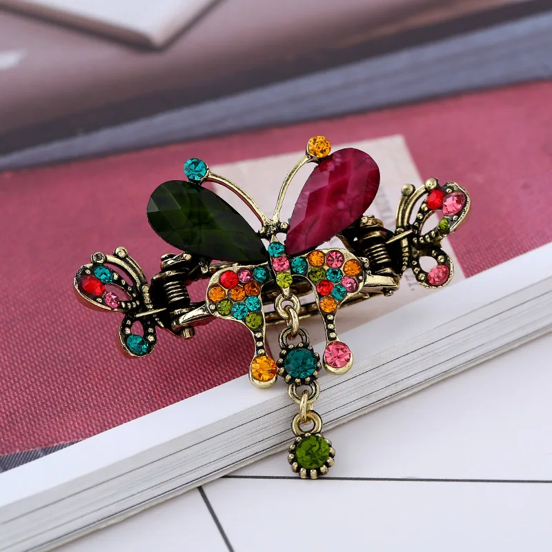 New fashion  Retro Rhinestone Flower Hair Clips Elegant Women Barrettes Hairclips Hairpins Beauty Hairgrip Hair Accessories