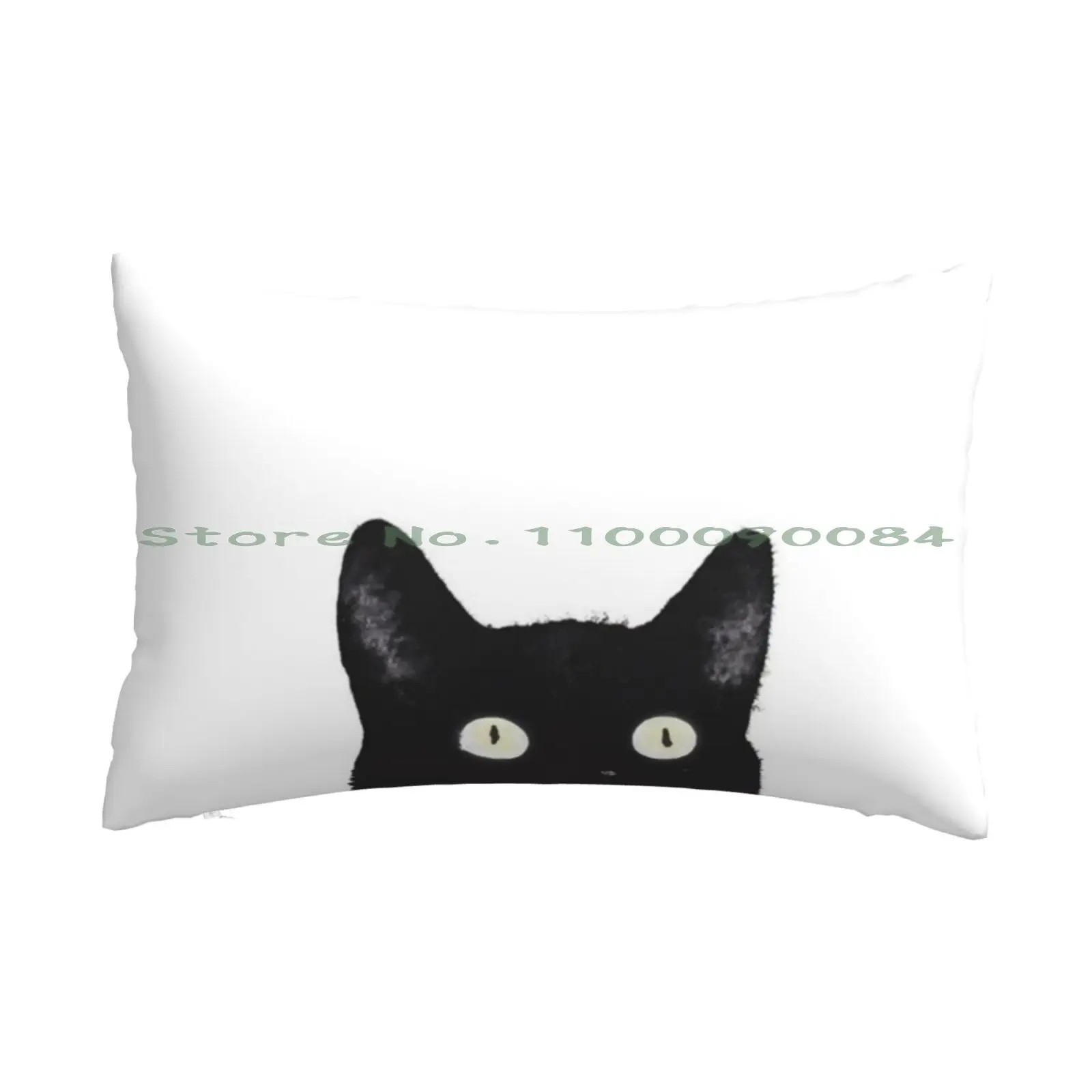 

Black Cat Peeking Up Pillow Case 20x30 50*75 Sofa Bedroom Cat Peeking Black Cats Black And White Long Rectangle Pillowcover