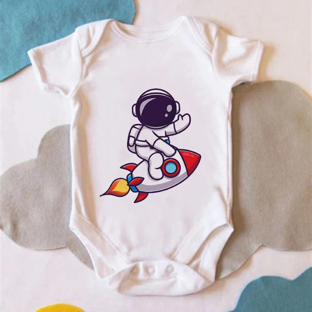 Cute Astronaut Fun Design Newborn Baby Boy Clothes Europe Fashion New Infant Onesies Streetwear Summer Casual Toddler Body