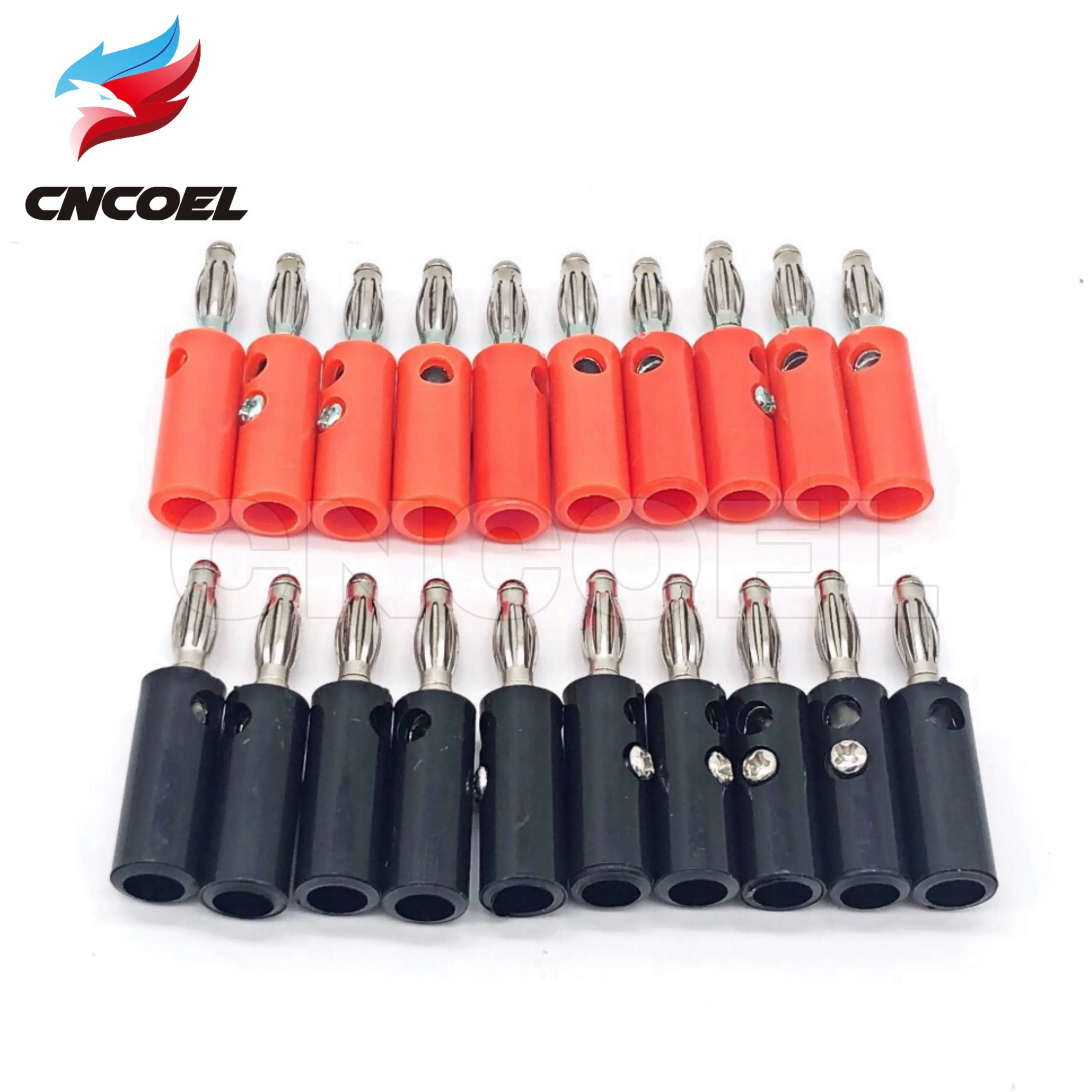 20pcs Audio Speaker Screw Banana Plate Plugs Connectors 4mm Black Red