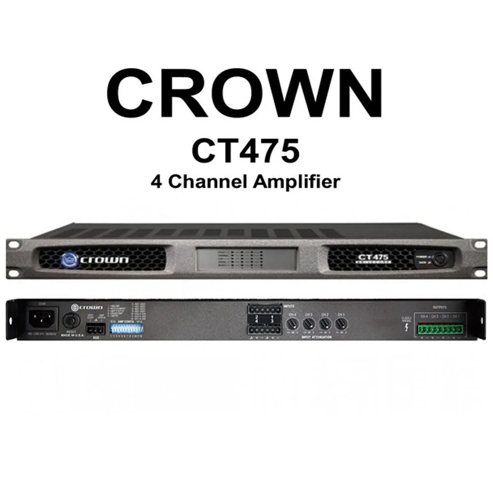 Усилитель мощности CT475, профессиональный усилитель звука, 4 канала, 75 Вт, для звуковых динамиков DJ