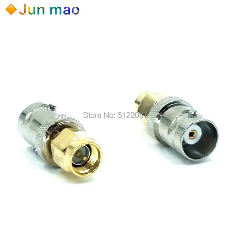 2PCS SMAJ/BNCK RF Linker All-copper SMA Bus-to-Bus BNC Bus High Frequency Connector