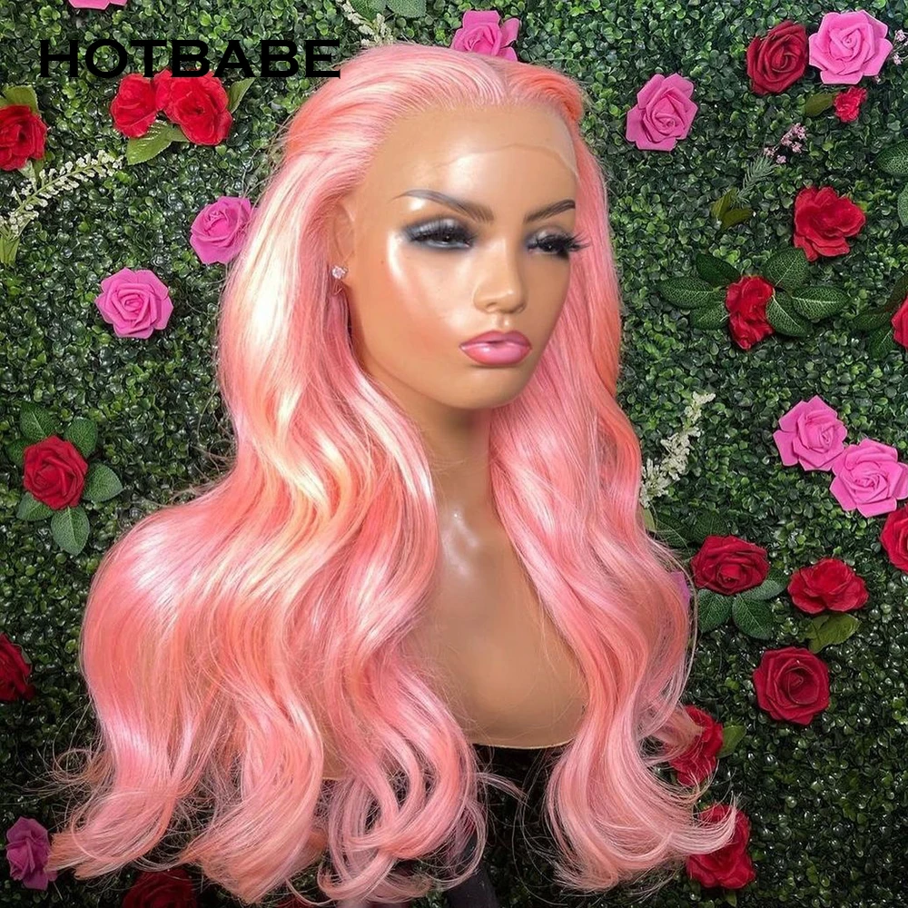 Pink Wig 13x6 Transparent Lace Front Wigs For Women Human Hair 30 Inch 613 Body Wave Lace Front Wigs Pre Plucked Remy Hair