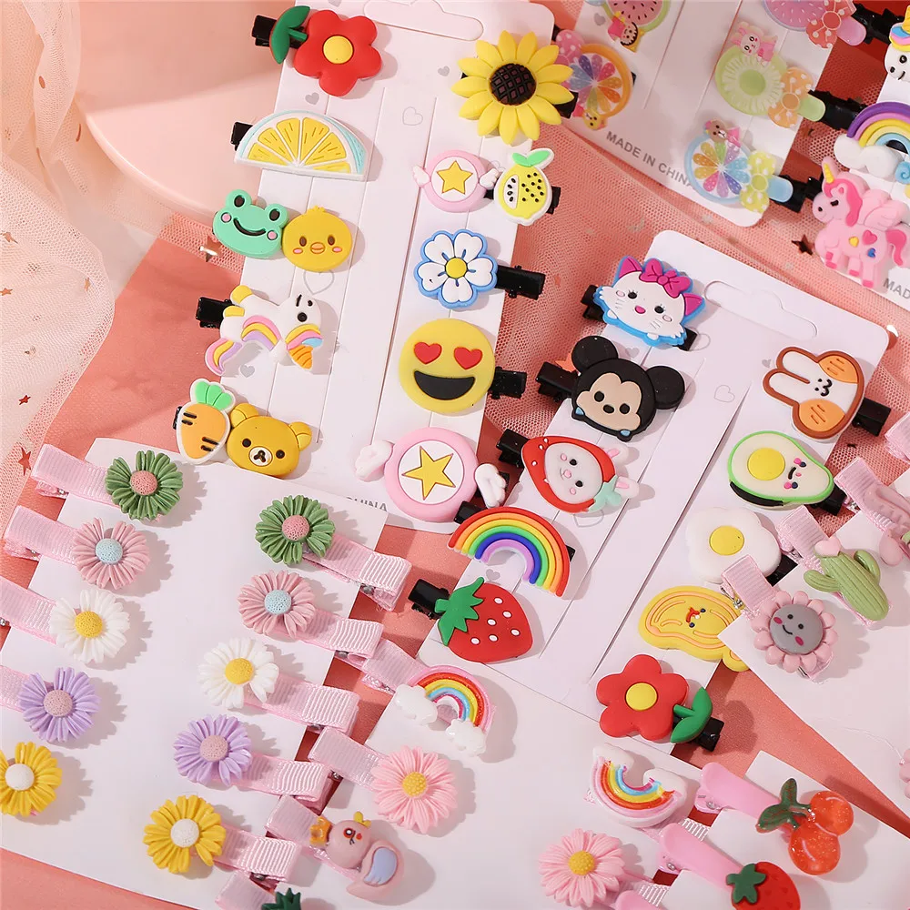 

Fashion 5Pcs/Set Sweet Fruit Carton Animal Colorful Hairpin For Girls Cute Hair Clip Barrettes Headband Kids Hair Accessories