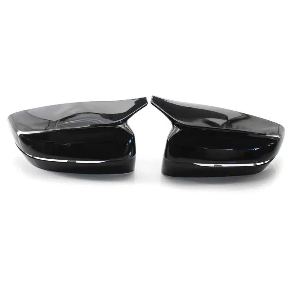 LHD 1Pair Side Rearview Wing Mirror Cover Caps For BMW 3 5 7 Series G20 2019 2020 2021 G30 G11 G12 ABS Gloss Black