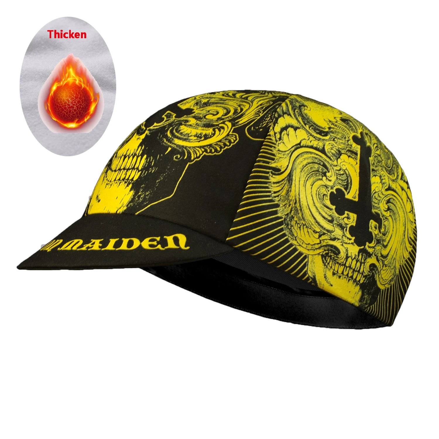 New Black Gold Color Skull  Cross Cycling Caps XIMATT Polyester/Fleece Quick Dry Bicycle Men\'s Balaclava Road Bike Hat 2021