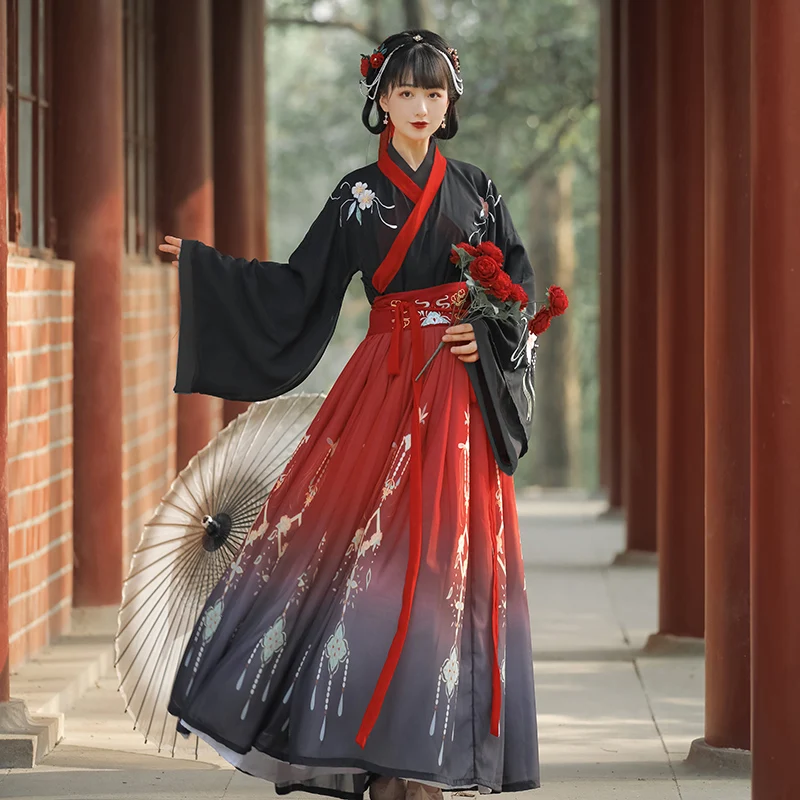 Chinese Traditional Hanfu Costume Woman Ancient Han Dynasty Dress Oriental Princess Dress Lady Elegance Tang Dynasty Dance Wear