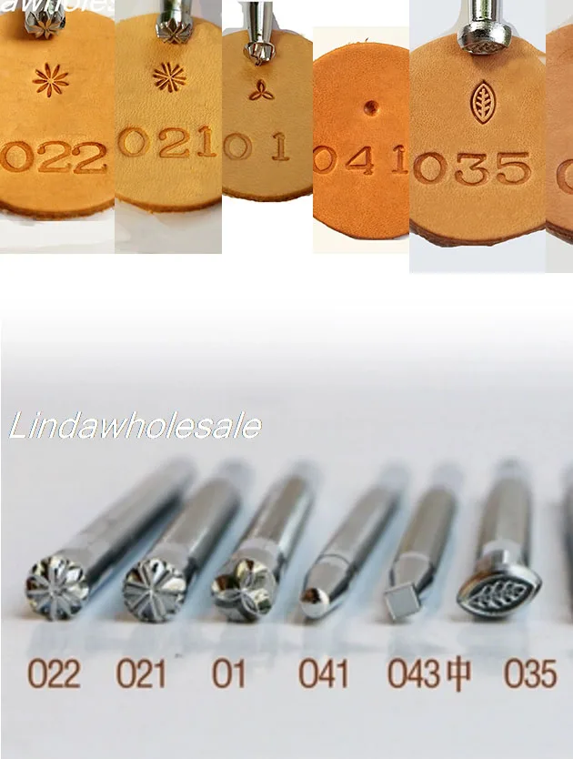 Leather Carving Craft Printing Tools O1/O21/O22/ O35/ O39/O40/O41//O43,leather stamp,leather tools