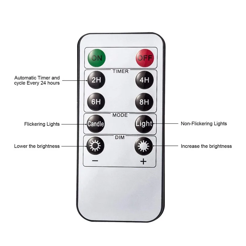 Vela com temporizador e pilar de vela, com controle remoto, cera de parafina, conjunto de velas elétricas led, para festas em casa