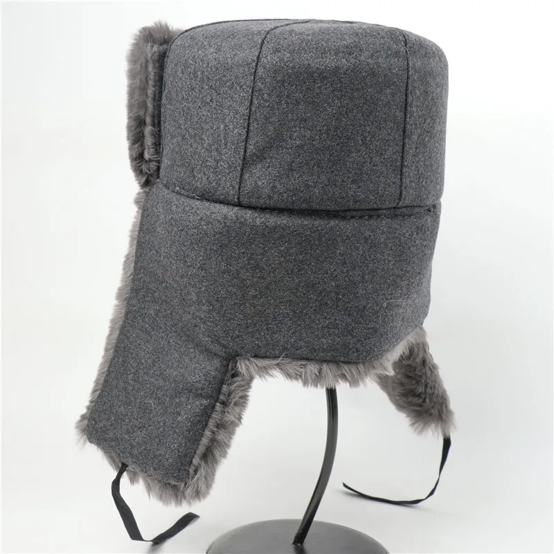 CAMOLAND – casquette d'hiver en fausse fourrure pour homme et femme, chapeau de bombardier chaud, insigne militaire de l'armée soviétique russe, couvre-oreilles Ushanka