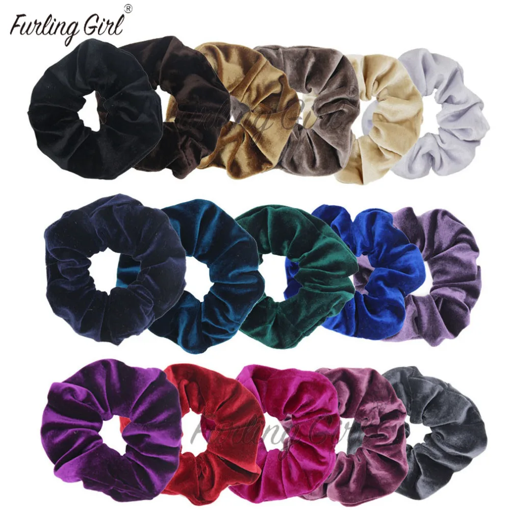 Furling Gilr 1 PC duże rozmiar koreański aksamitne Scrunchies kucyk Holder Pelo koński ogon Wrap elastyczne gumki do włosów
