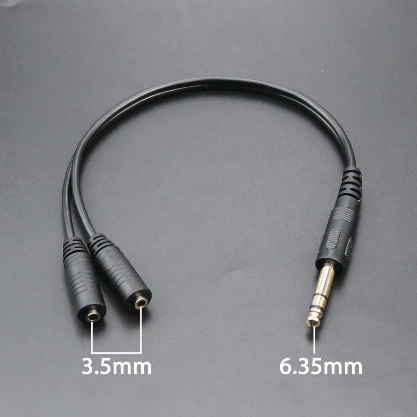 Yuxi Audio Plug Extension Conversie Kabel Stereo 6.35 Mm Male Naar Double 3.5 Mm Female Stereo Kabel Adapter Conversie Lijn