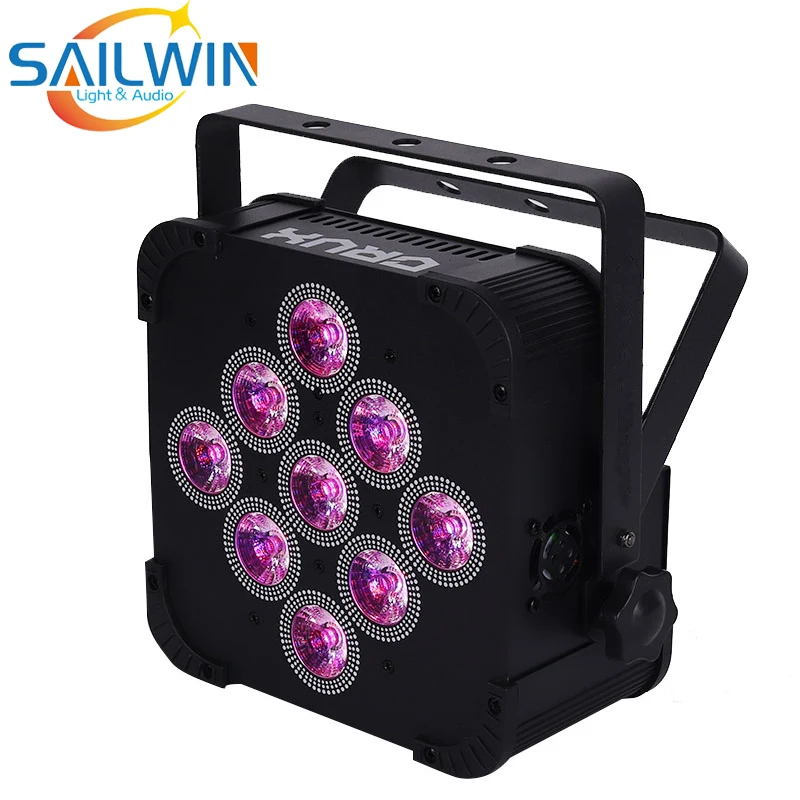 Factory EU Stock 9X18W RGBAWP 6in1 Battery Operated DMX512 LED Par Light Stage Effects Lighting With IR Remote Control For Party