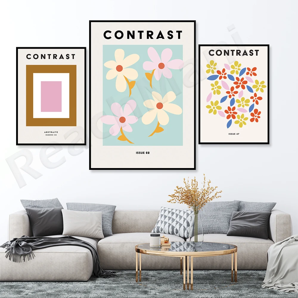 

Retro style art prints, floral bedroom decoration, Henry Matisse style, exhibition posters, abstract wall art, modern room decor