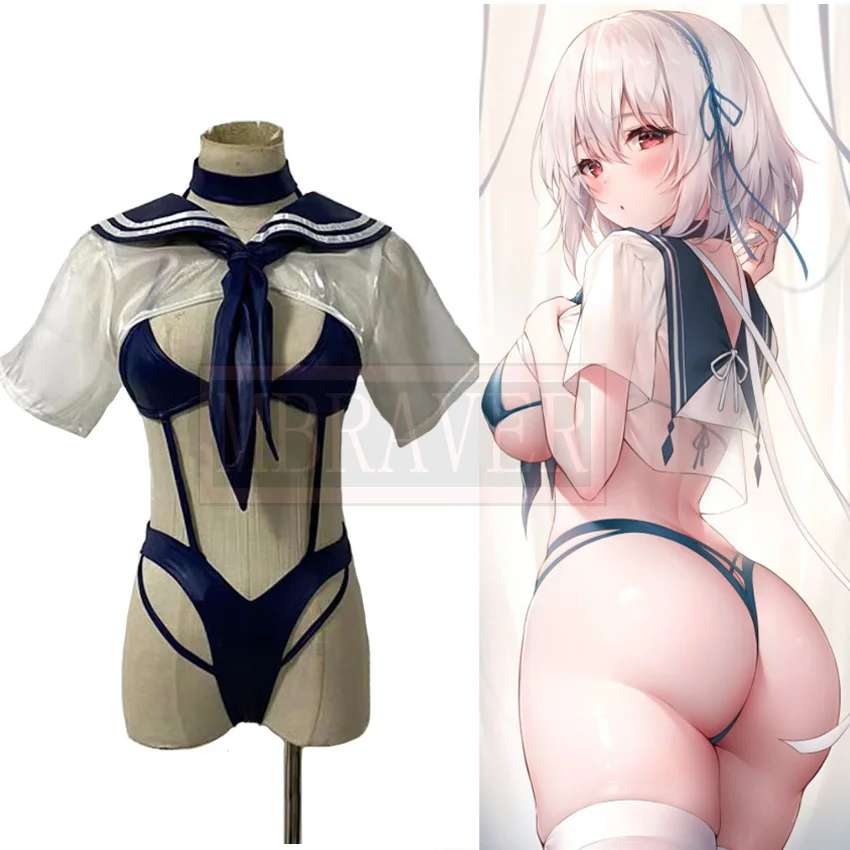 

Game Azur Lane HMS Sirius Sexy Sailor Suit Swimsuit Cosplay Halloween Costume Uniform Custom Made Any Size