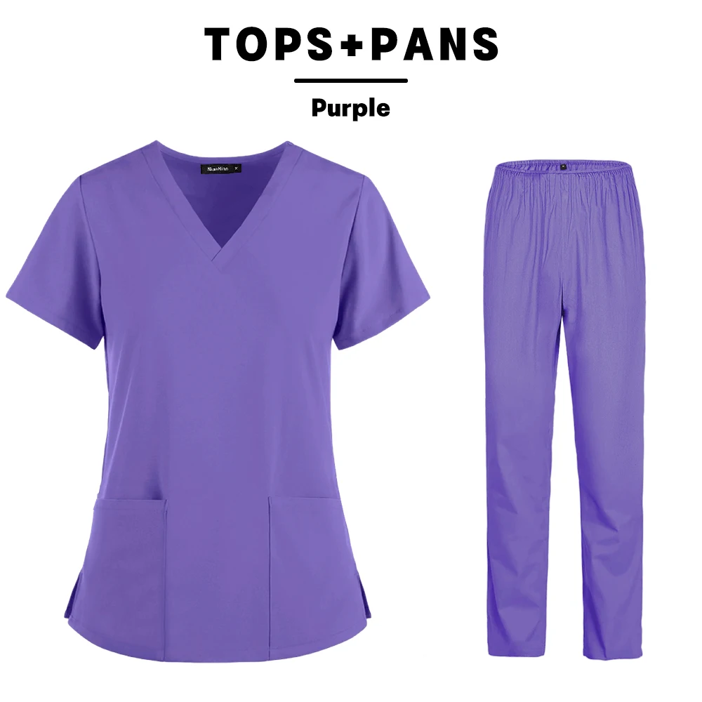 Medische Kleding Scrubs Verpleging Broek Elastische Medische Uniformen Voor Zomer Uniformen Verpleegster Vrouwen Dunne En Lichte Stof Korte Mouw