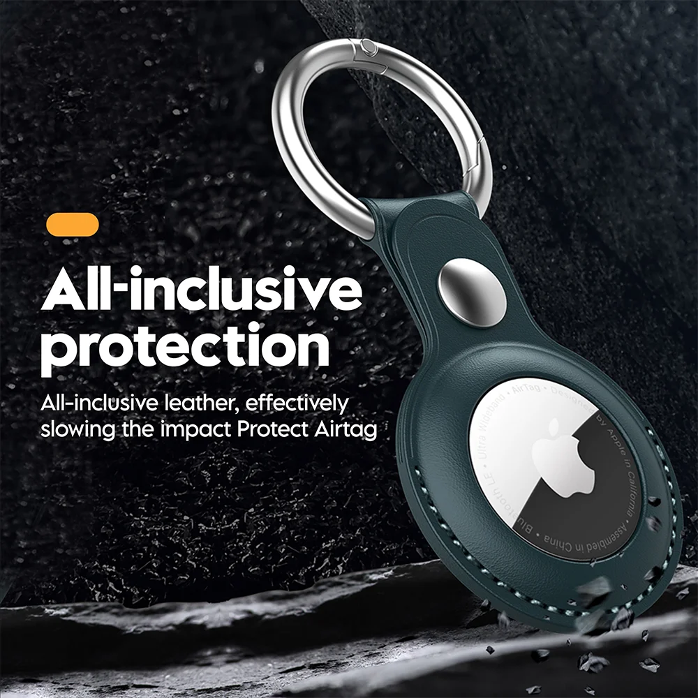 Vothoon PU Leather Case for Apple Airtags Protective Case Cover for Apple Locator Tracker Anti lost Device Keychain