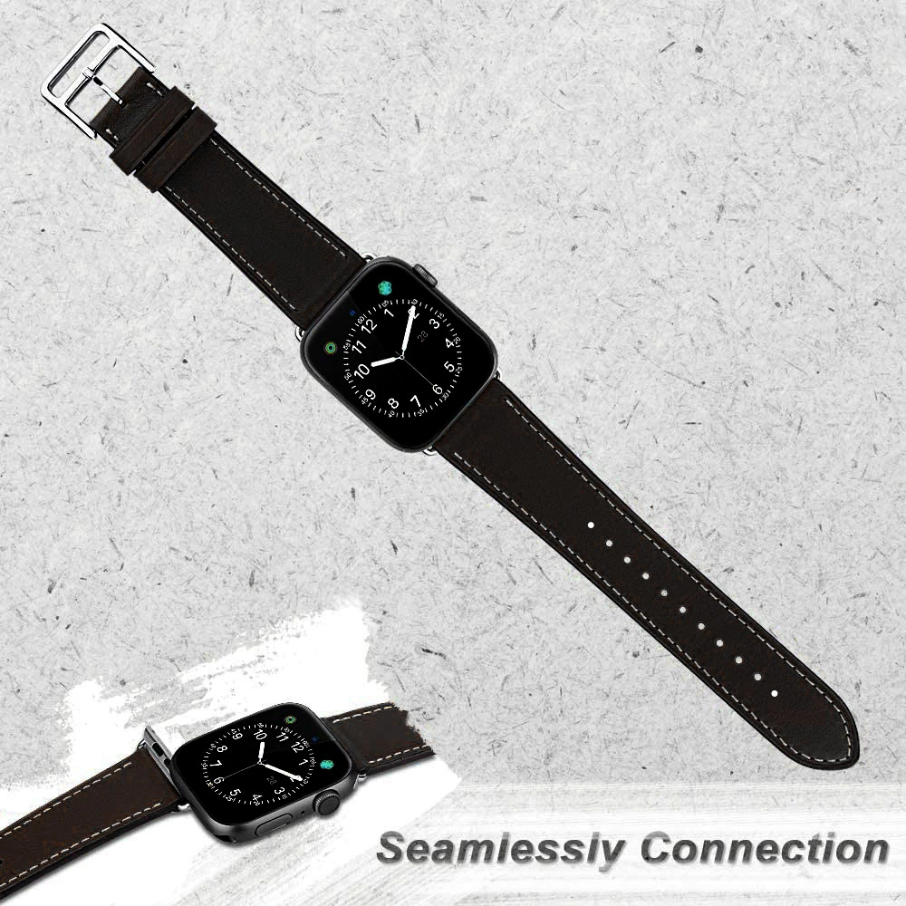 Leather Strap For Apple Watch Band 44mm 45mm 41mm 40mm 42mm 38mm Accessorie Wristband Correa Bracelet iWatch Series 7 SE 6 5 4 3