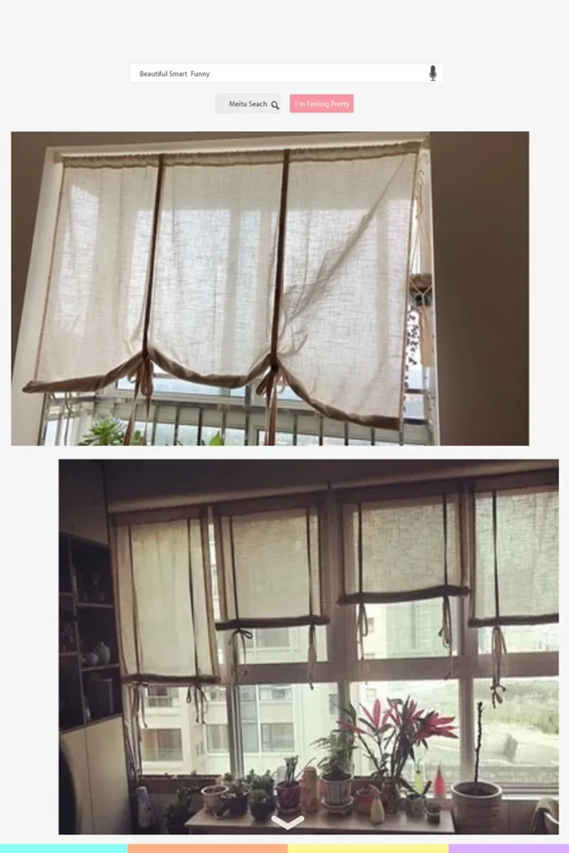 Pastoral Cotton Linen Pull-up Blackout Curtains, Grey Vintage Lifting Roman Curtain, Finished Cafe Rolling Cortinas Window Decos