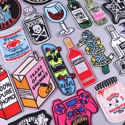 Hippie Patch Iron On Patches On Clothes Cartoon Embroidered Patches For Clothing Drink Liquor Patch For Clothes Badges Stickers