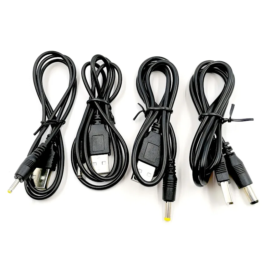 2PCS/Lot DC Power Adapter Plug USB Convert To 2.5*0.7/3.5*1.35/4.0*1.7/5.5*2.1 Plug With Cable Connector Power Cord