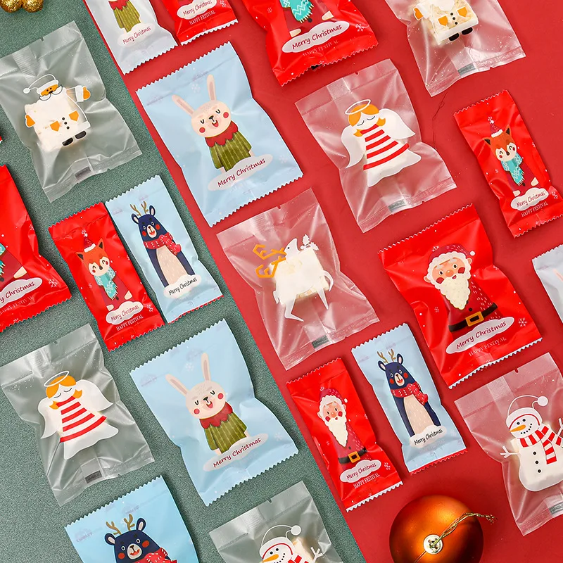 LBSISI Life100pcs Red Main Image Chocolate Cookie Snow Flakes Machine Hot Seal For Wedding Favors Candy Packing Bags