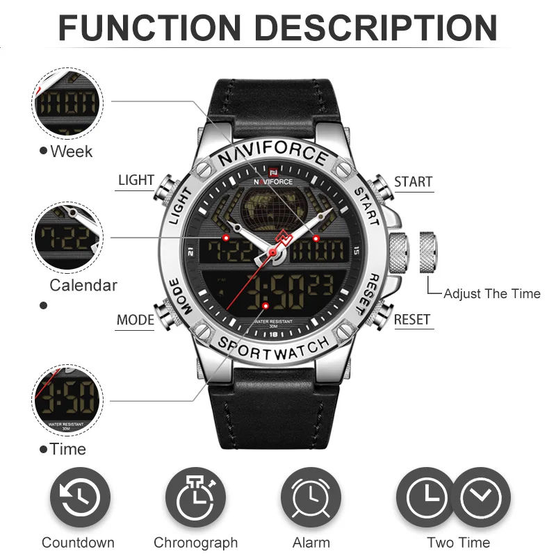 NAVIFORCE Top Brand Men Watches Fashion Luxury Quartz Watch Mens Military Chronograph Sports Wristwatch Clock Relogio Masculino