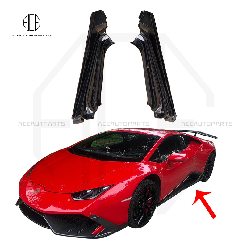 

Боковые юбки из настоящего углеродного волокна для Lamborghini Huracan MS Style, комплект кузова, высокое качество, настоящий карбон для LP580 LP610 2014-2020