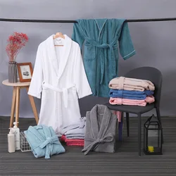 Women's Robe Cotton Pajamas Man Winter Bathrobe Pyjamas Autumn and Warm Bath Suit Female Sleepwear Robes 2021 Clothes