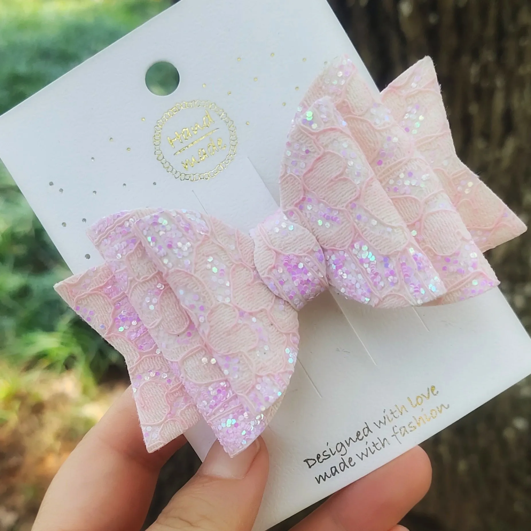 3.5 inch Hair Clips for Girls Adorable Lace Glitter Hair Bows Princess Party Hairpin Accessories Barrettw Headwear Kids Headband