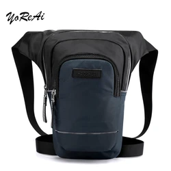 Reflective Strip Men Waterproof Nylon Ride Leg Bag Drop Fanny Waist Bags Military Motorcycle Riding Waist Leg Bag Crossbody Bag