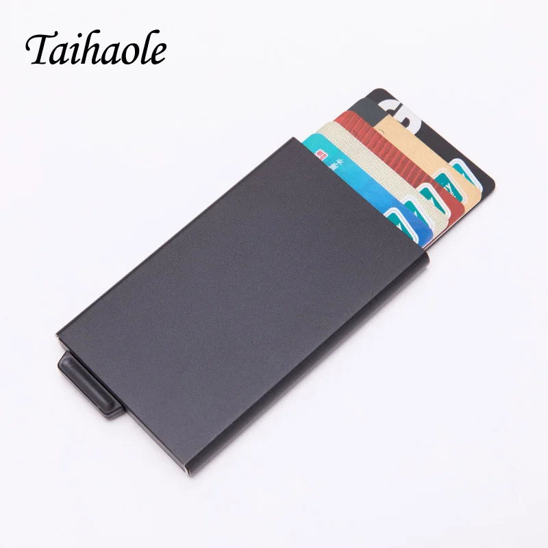 

2020 Automatic Card Holder Case Bags Men Pop Up Business Card Pack Aluminum Alloy Portable Male Metal Passport ID Card Wallet
