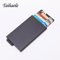 2020 Automatic Card Holder Case Bags Men Pop Up Business Card Pack Aluminum Alloy Portable Male Metal Passport ID Card Wallet