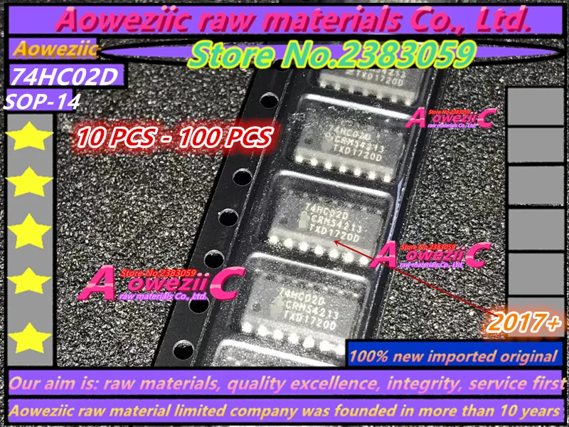 Aoweziic  2017+  10 PCS - 100 PCS  100% new imported original  74HC02D 74HC02 SOP-14 CMOS chip logic or gate