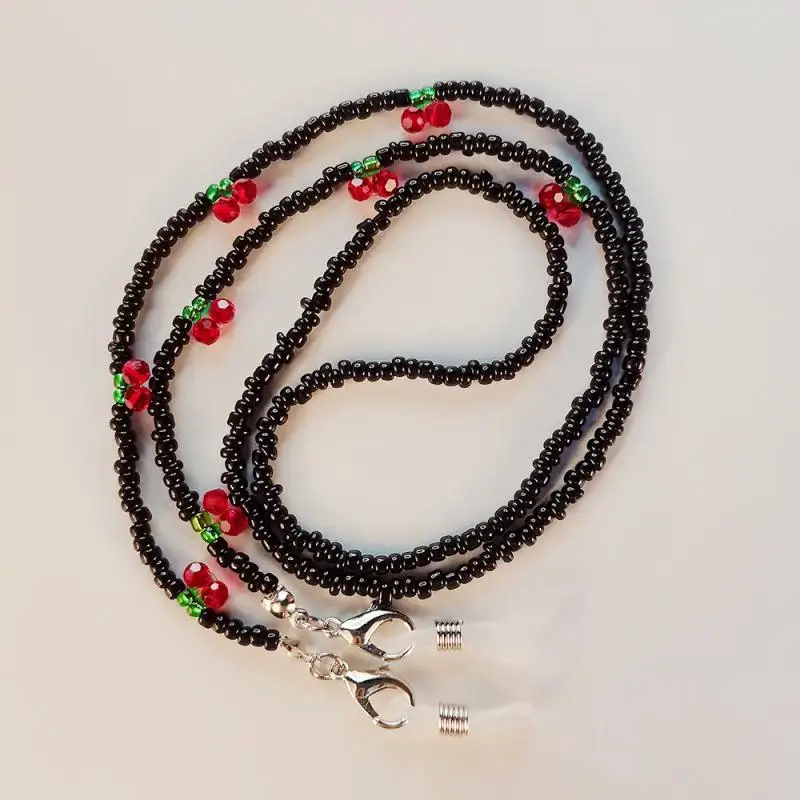 1/5PCS Glasses Chain Fashionable Minimalist Mask Accessory Versatile Mask Holder Accessory High Demand Cherry Rice Bead