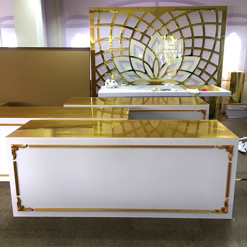 Luxury Gold And White Hot Recommend Bar Table For Party Wedding Furniture