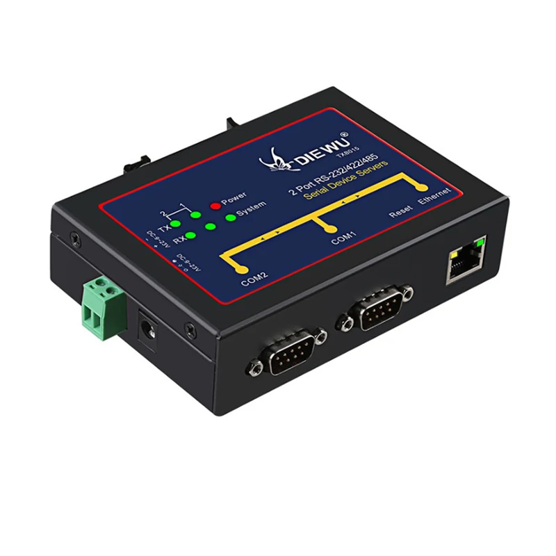 

DIEWU 2 serial port rs232 rs485 rs422 to ethernet converter