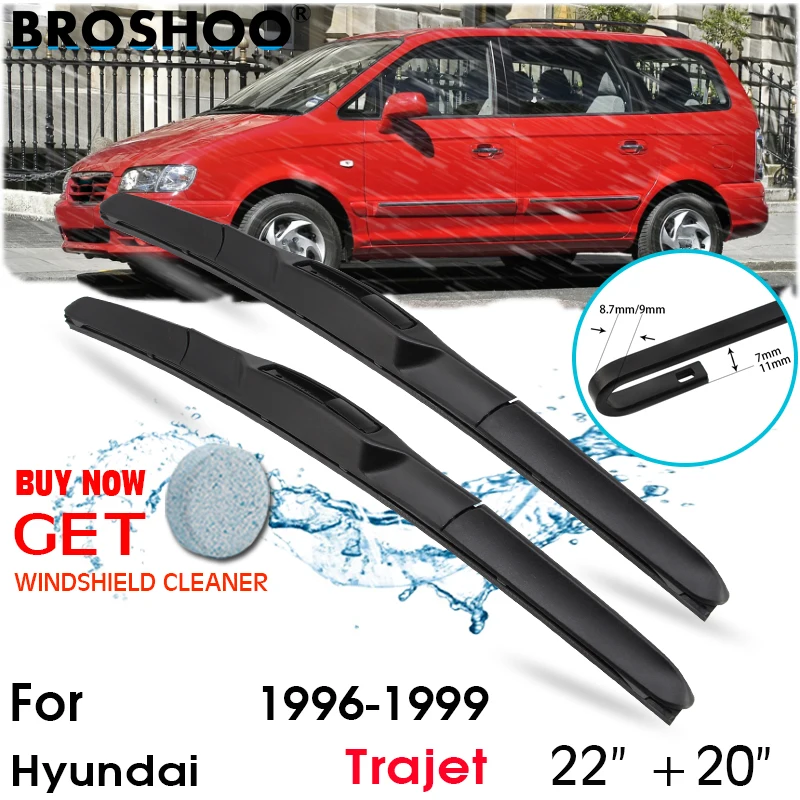 

Car Wiper Blade Front Window Windscreen Windshield Wiper Blades J hook Auto Accessories For Hyundai Trajet 22"+20" 1996-1999