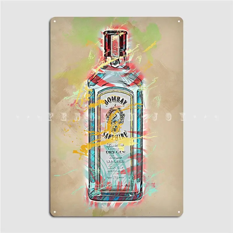 Bombay Sapphire Metal Sign Wall Decor Wall Pub Kitchen Vintage Tin Sign Poster