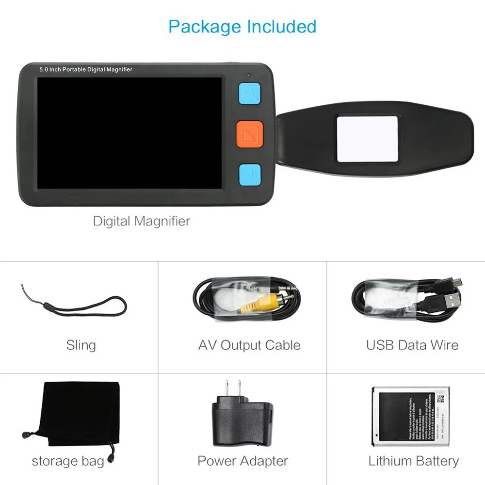 5.0 Inch HD Electronics Reading Magnifier, Portable Digital Magnifying 4X-32X 5 Modes Handheld Magnifi Vision Aid for Low Vision