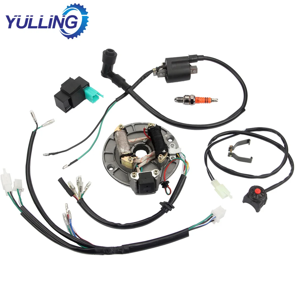 

YULLING Wire Harness Loom CDI Coil 4 Stroke With Rectifier Ignition Switch For 50-125cc Kick Start Dirt Pit Bike