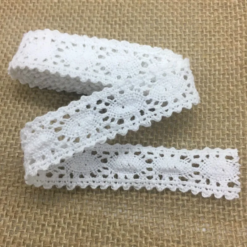 2Yards1cm-6cm Beige White Lace Webbing Cotton Ribbon for Handmade DIY Craft Christmas Easter Marriage Deco Gift Floral Packing