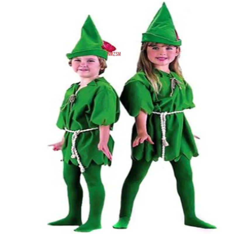 2018 Cosplay Peter Pan Trang Phục Con Trẻ Em Hoạt Hình Bộ Phim Bộ Trang Phục Gợi Cảm Nữ Gái Bé Trai Peter Pan Trang Phục