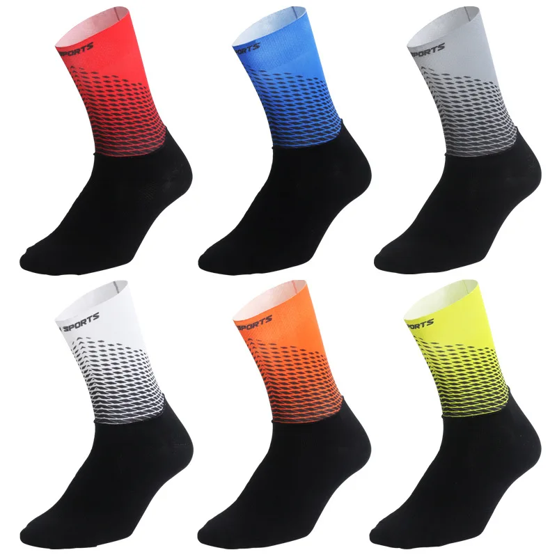 Functional Fabric Cycling Socks Compression Antislip Bike Bicycle Racing Running Breathable Sport Socks for Men and Women