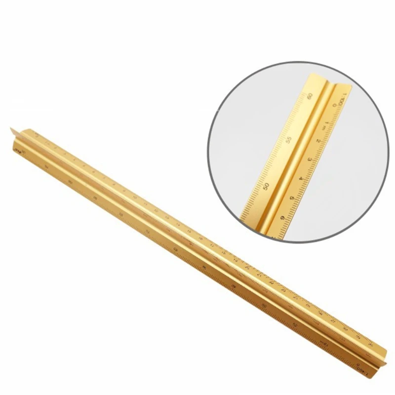 30 cm Aluminum Architect Scale Triangular Scale Scale Ruler for Blueprint Triangle Ruler Drafting Ruler Architect Ruler