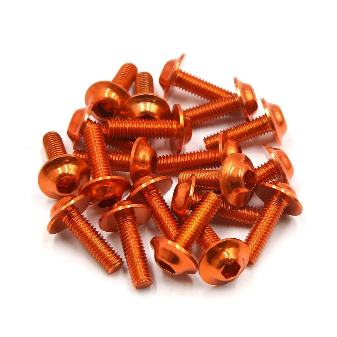 Uxcell 6/8/10/15/20PCS M6 x 20mm Orange Hexagon License Plates Fairing Bolts Screw for Motorcycle Accessories