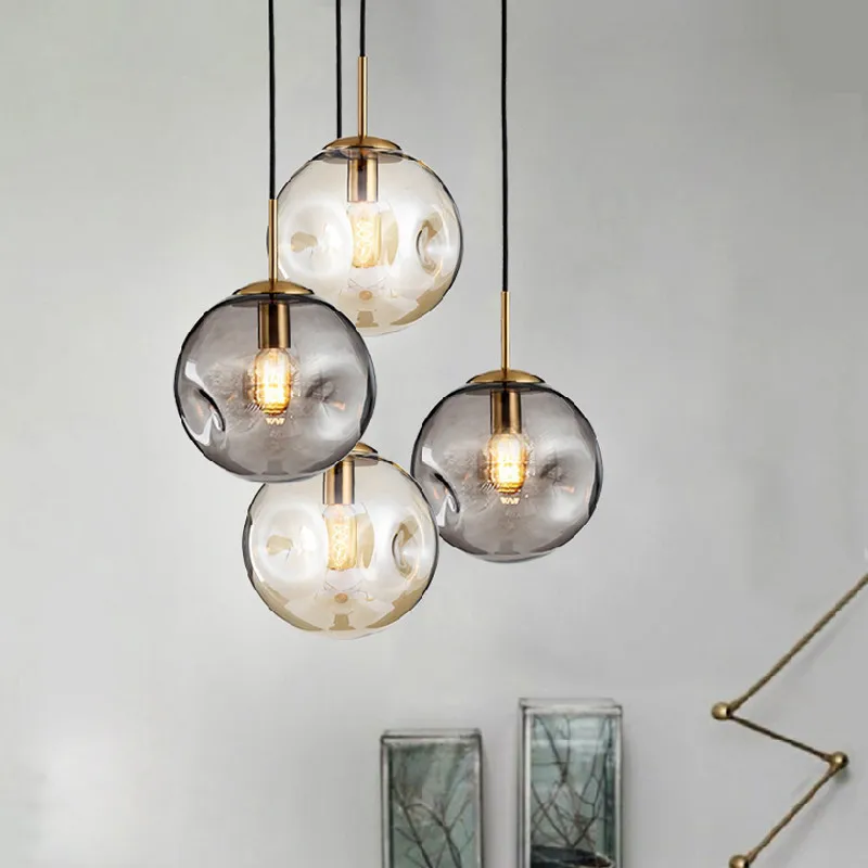 

Modren Glass Ball Pendant Lights Nordic Bubbles Hang Lamp Decor Lighting Fixtures for Dining Room Bar Cafe Suspension Luminaire