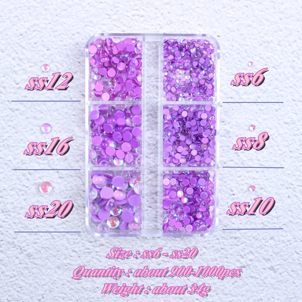 Aurora Candy Colors Mermaid Nail Beads Crystal Rhinestones Many Colors Flatback Round Glue On Strass Stones DIY 3D Nail Art