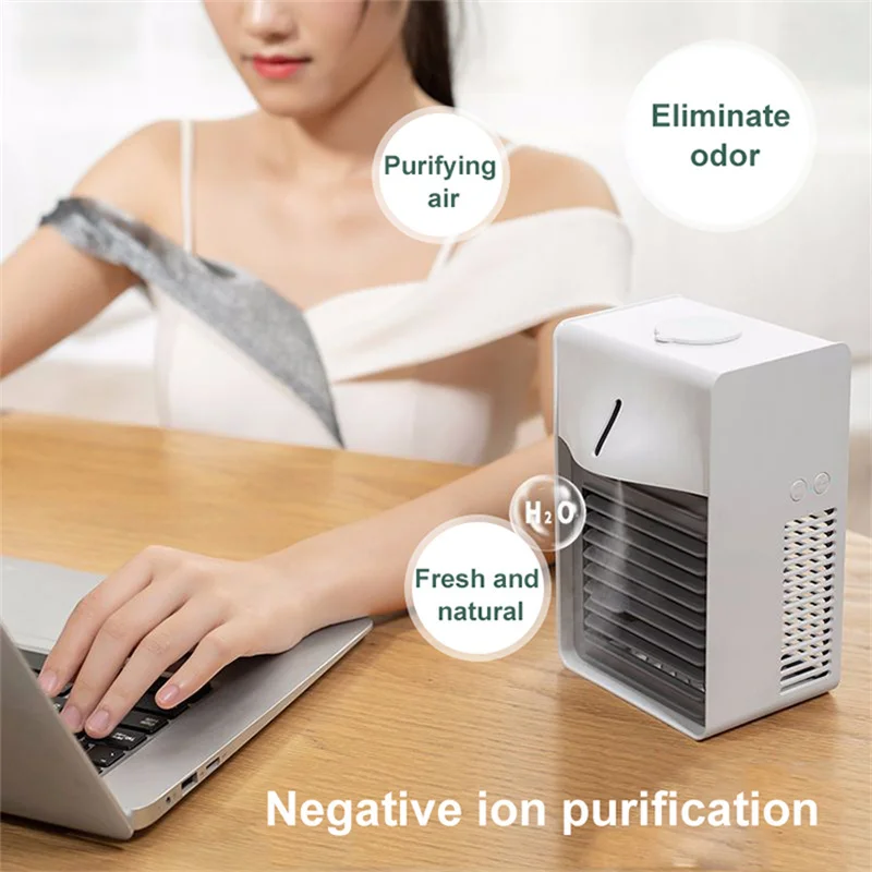 Pendingin Udara Mini Portabel Fang USB Isi Ulang Musim Panas untuk Kamar Tidur FS22