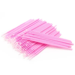 MEISHENJIE 100 Pcs Micro Brushes Cotton Swab Eyelashes Extension Tool Disposable Cleaning Brushes Applicator Sticks Makeup Tools